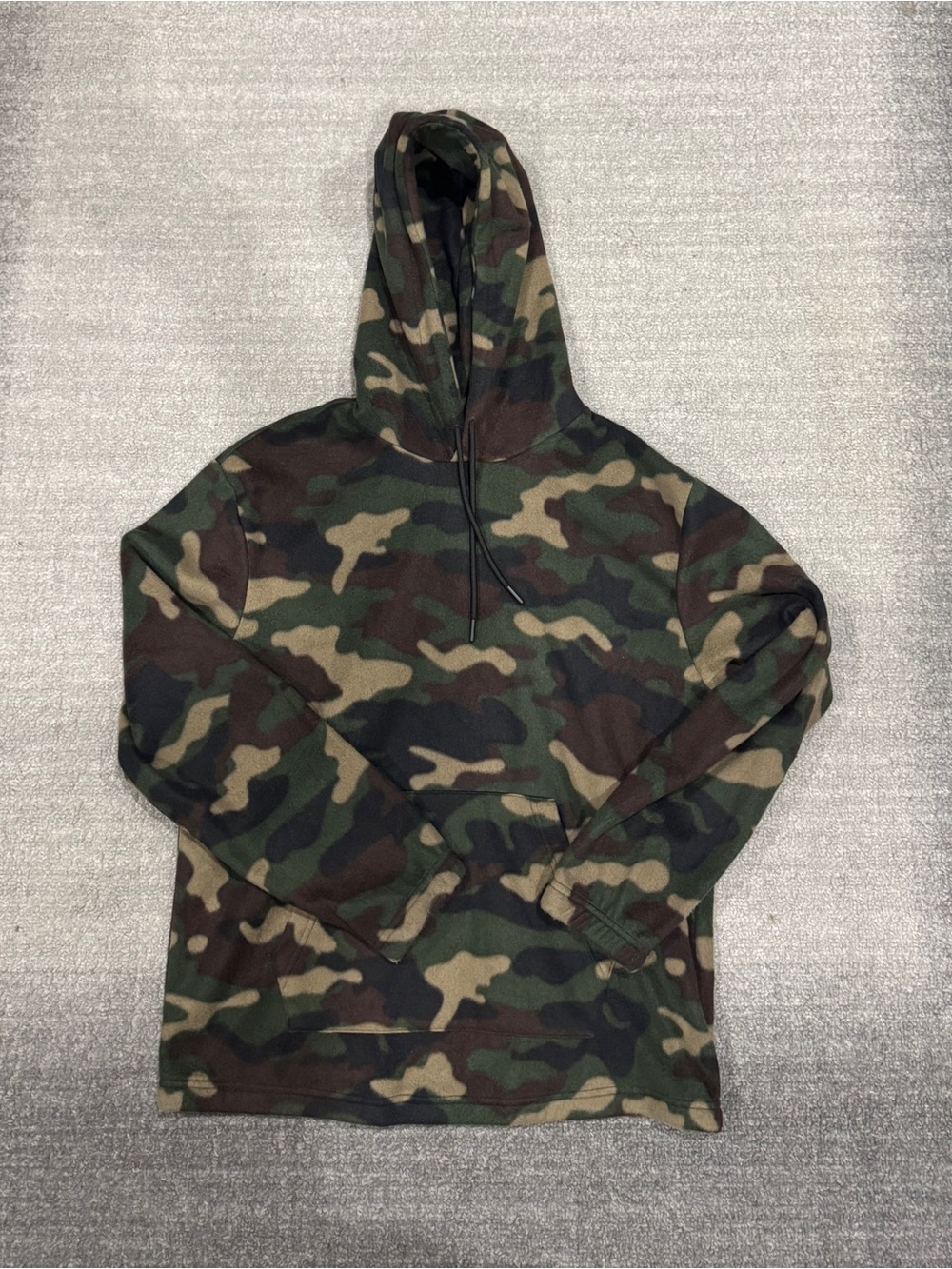 Men's Camouflage Hooded Pullover Sweater - Green Camo